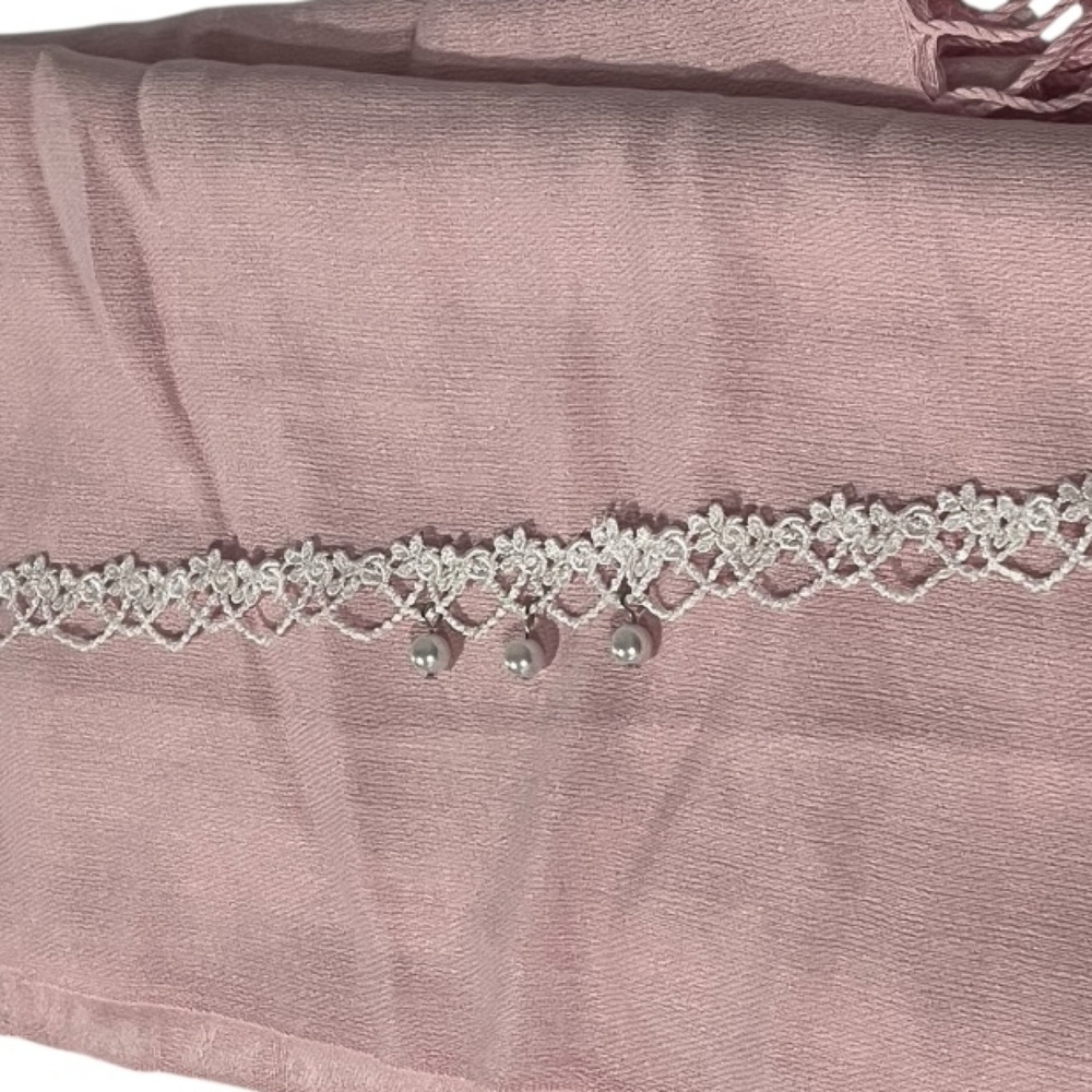 White Lace Choker Necklace with Faux Pearls - Picture 3 of 3